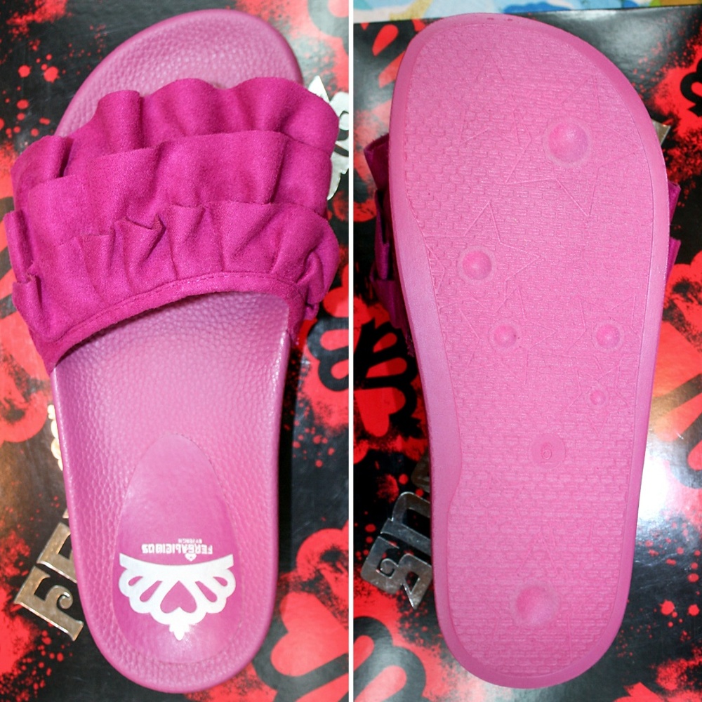 ⚡PRICE DROP⚡ Magenta Flutter Slide Sandal NIB - Picture 4 of 8